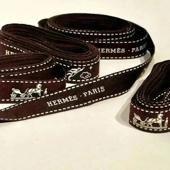 Authentic Hermes Brown Gift Wrap Packing Ribbon - Picture 6 of 11